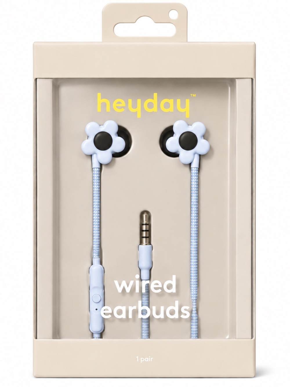 heyday Wired Flower Earbuds — Light Blue